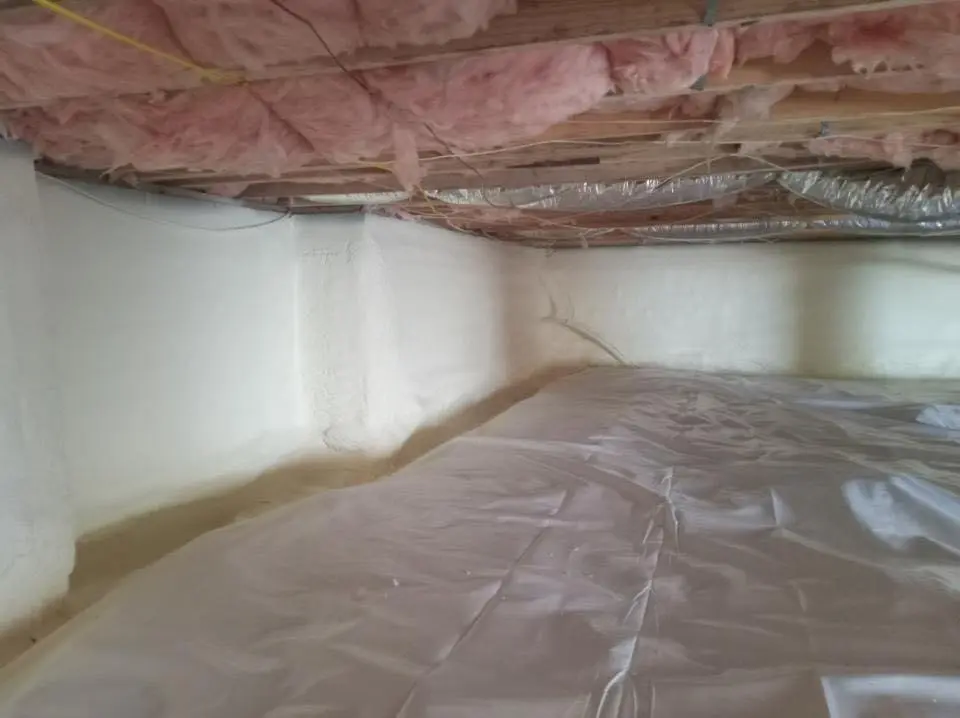 Crawl space encapsulation with closed-cell spray foam for Attic Insulation in Sandown